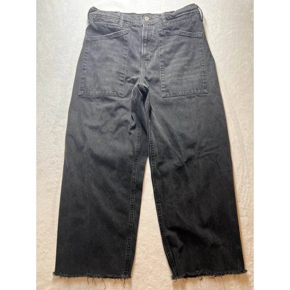 Lucky Brand Lucky Legend High Rise Wide Leg Jeans Womens 10/30 Black Denim Pants
